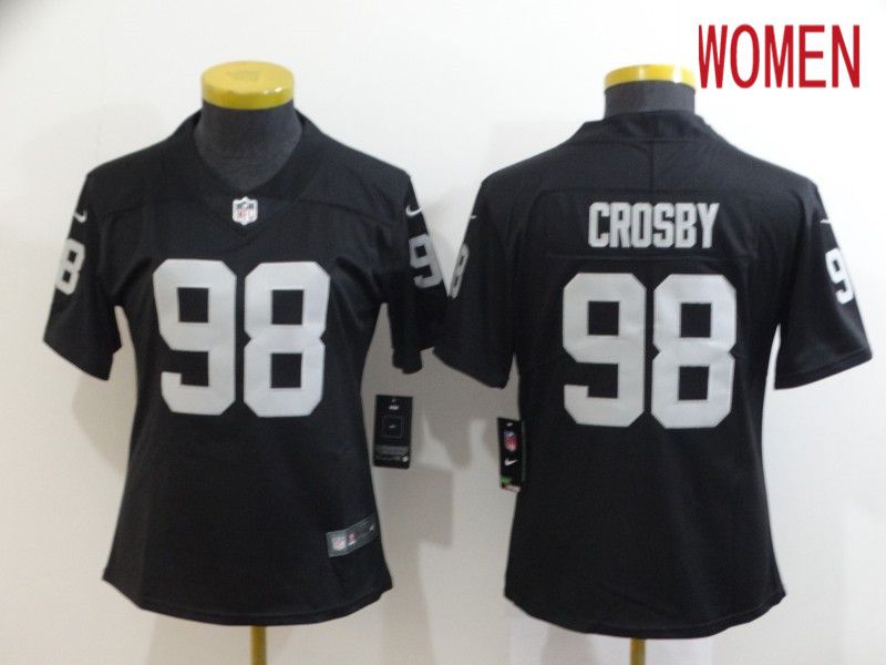 Women Oakland Raiders 98 Crosby Black Nike Limited Vapor Untouchable NFL Jerseys